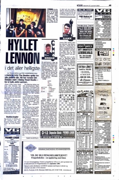 Avisutklipp om Det Betales: 2001, 27. august