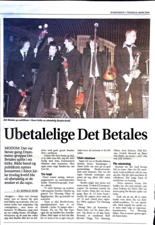 Avisutklipp om Det Betales: 2000, 9. mars