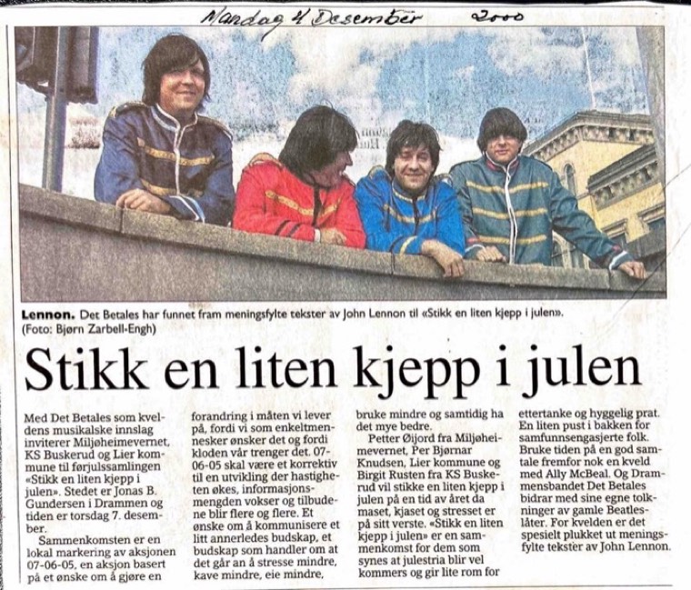 Avisutklipp om Det Betales: 2000, 4. desember