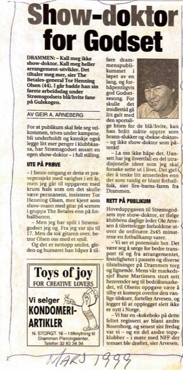 Avisutklipp om Det Betales: 1999, 4. mars