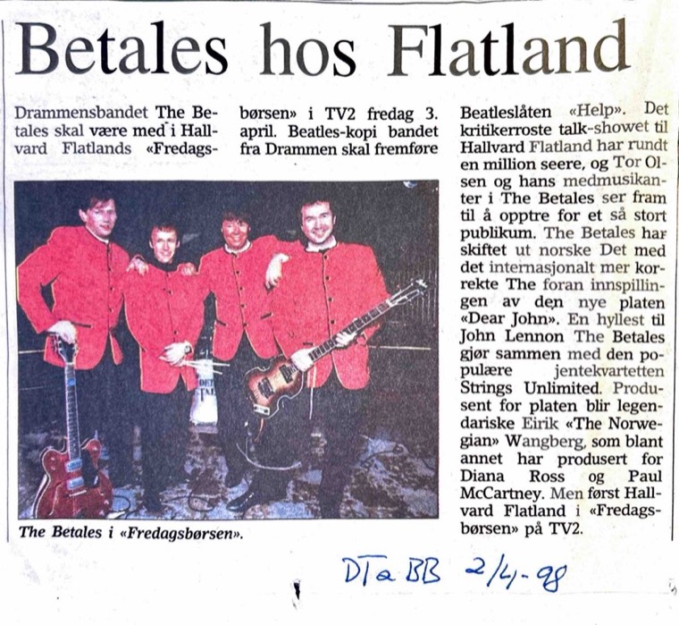 Avisutklipp om Det Betales: 1998, 2. april
