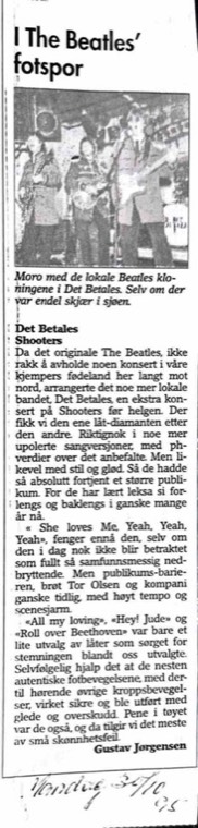 Avisutklipp om Det Betales: 1995, 30. oktober