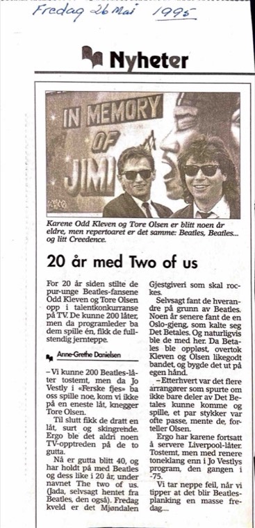 Avisutklipp om Det Betales: 1995, 26. mai