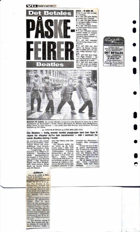 Avisutklipp om Det Betales: 1995, 12. april
