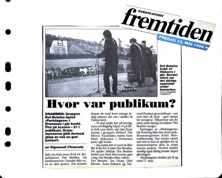 Avisutklipp om Det Betales: 1994, 13. mai