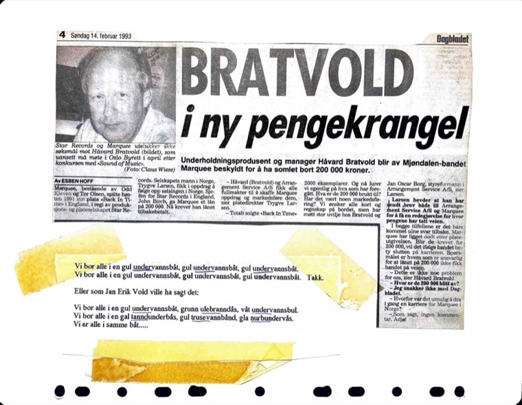 Avisutklipp om Det Betales: 1993, 14. februar