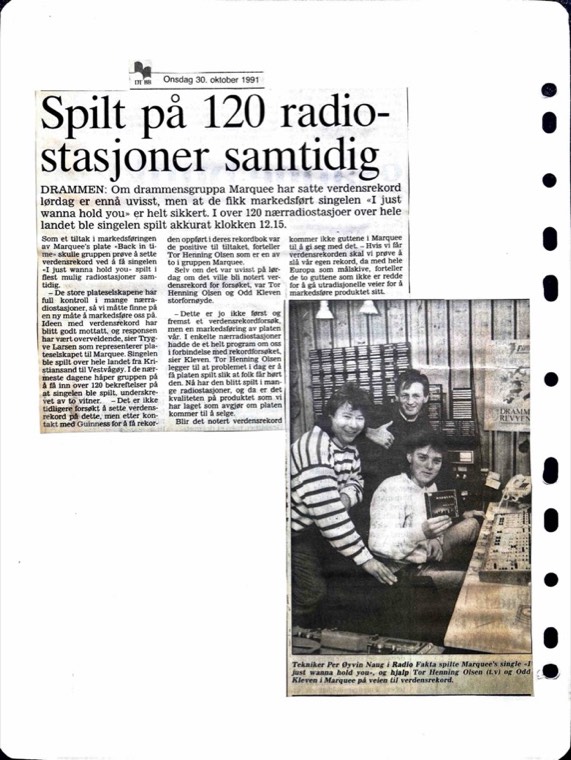 Avisutklipp om Det Betales: 1991, 30. oktober
