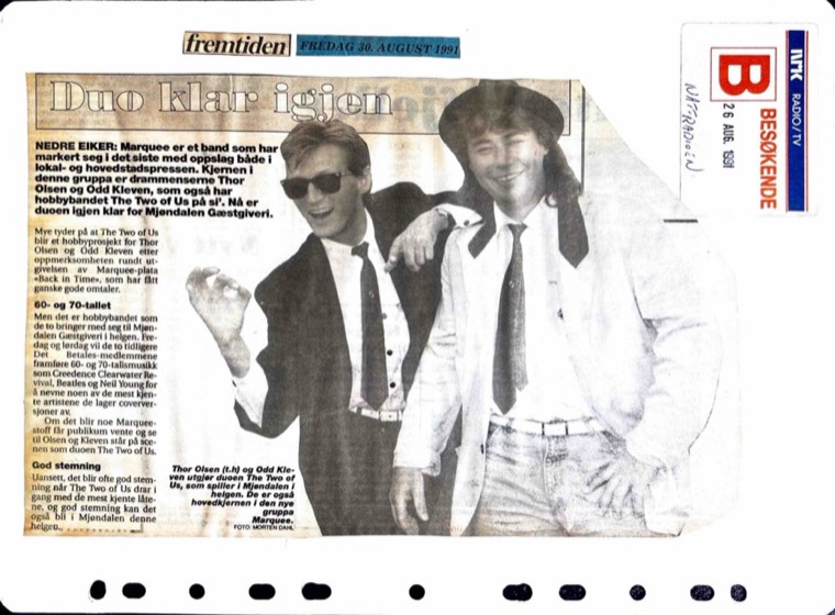 Avisutklipp om Det Betales: 1991, 30. august