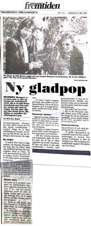 Avisutklipp om Det Betales: 1991, 22. mai