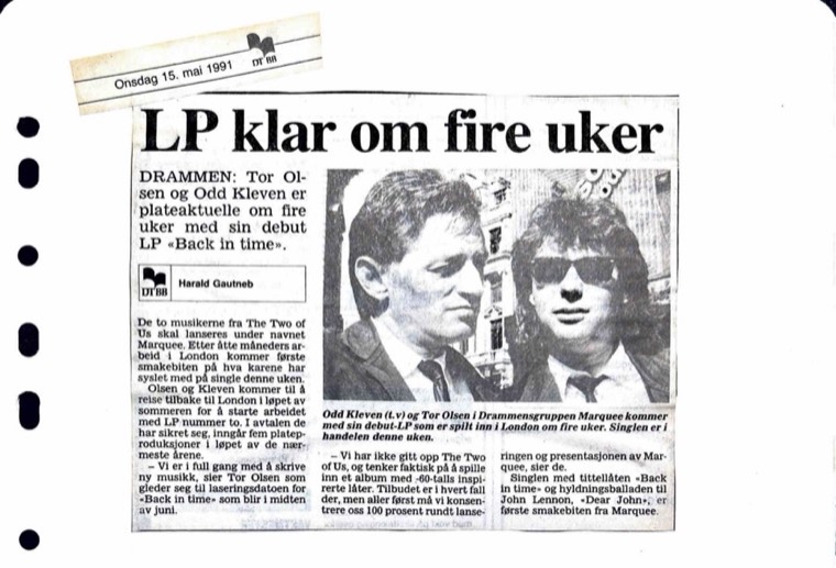Avisutklipp om Det Betales: 1991, 15. mai