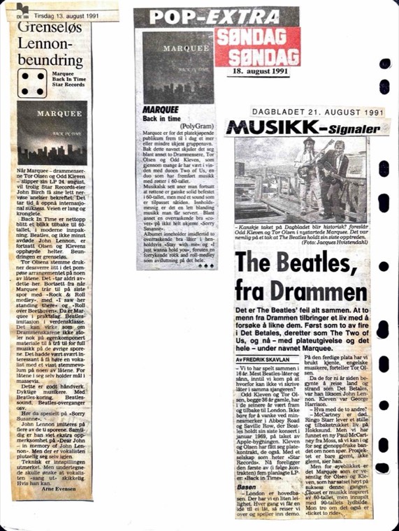 Avisutklipp om Det Betales: 1991, 13. august