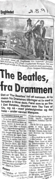 Avisutklipp om Det Betales: 1991 21. august
