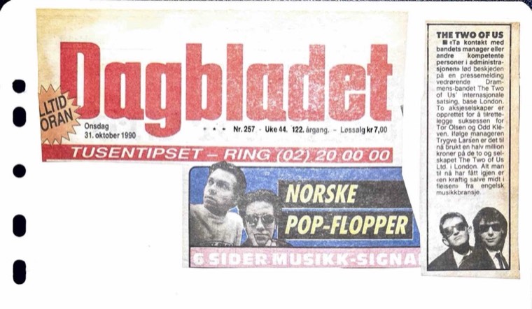 Avisutklipp om Det Betales: 1990, 31. oktober